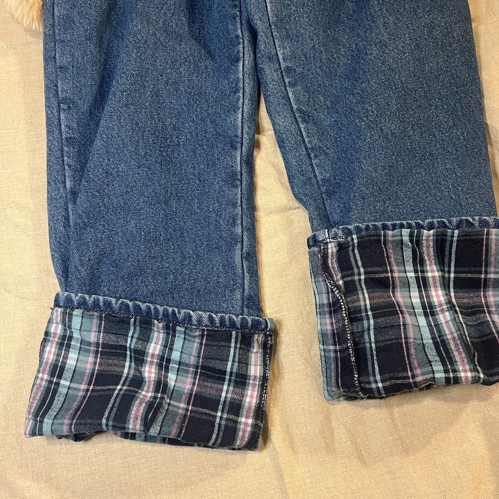 Vintage LL Bean Flannel Lined Jeans Womens 10 High Rise Mom Straight Cabincore - Picture 9 of 12